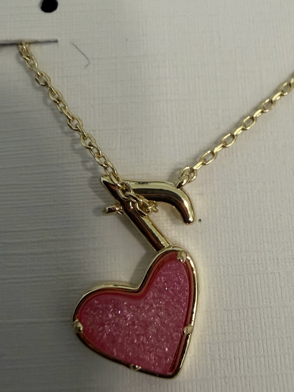 Dolly Parton X Kendra Scott Collab Necklace with music note and Pink Druzy Hear